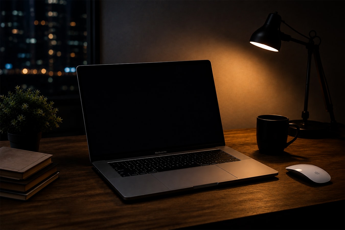 A professional's desk at the end of the working day